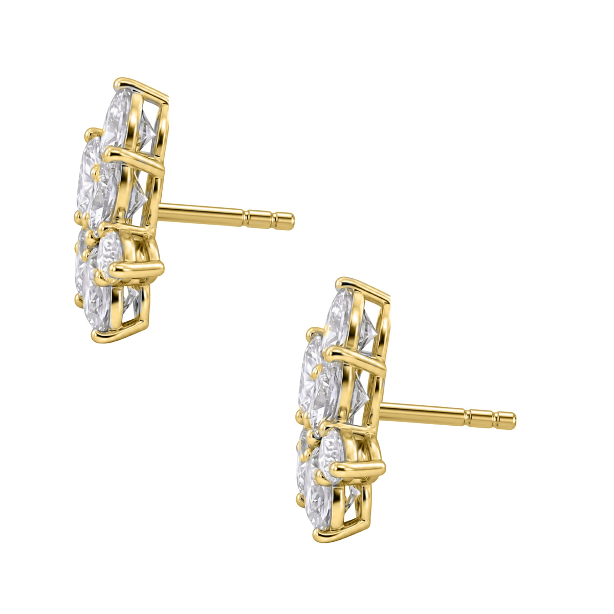 3 ctw Pear-Marquise Stud Earrings