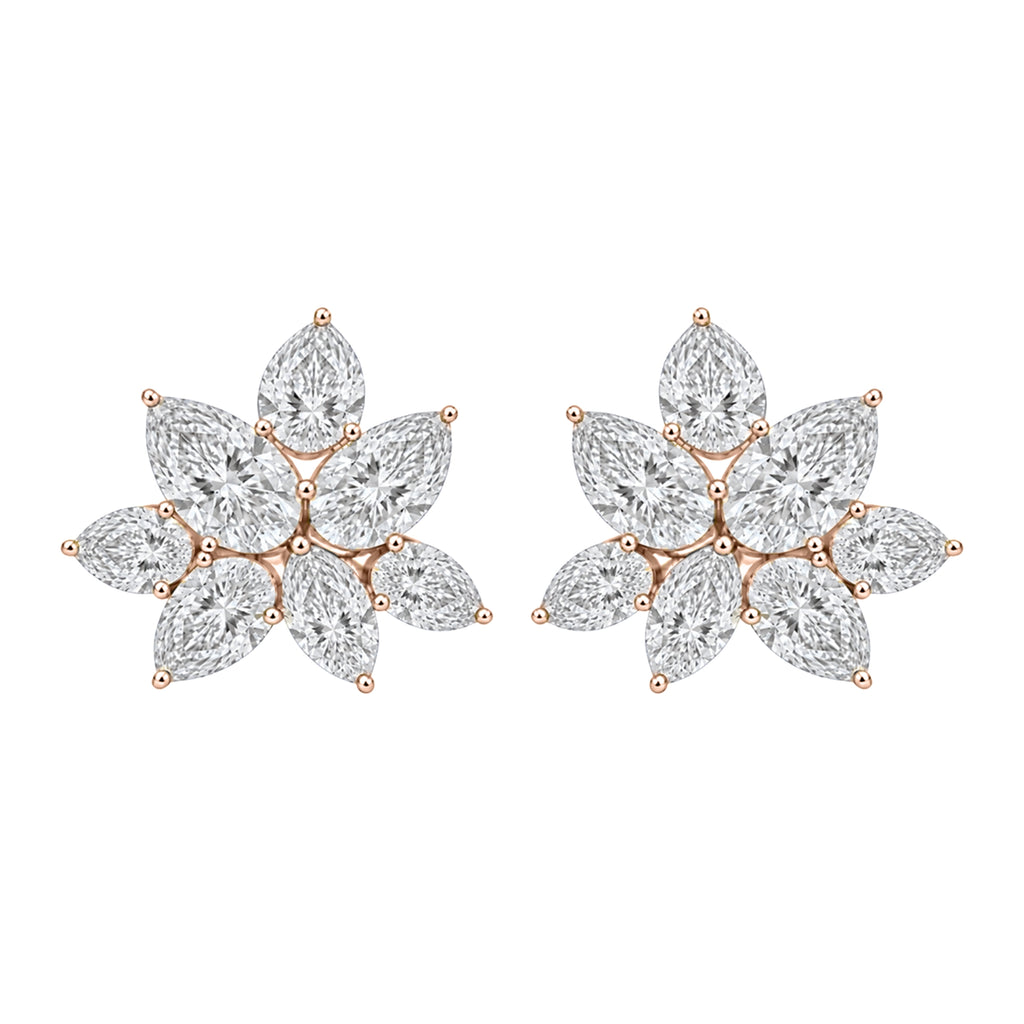 3 ctw Pear-Marquise Stud Earrings