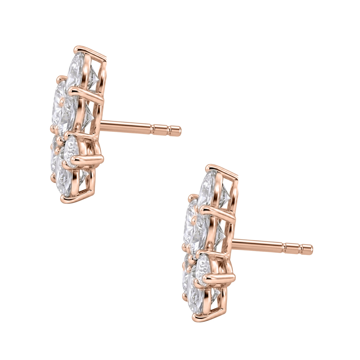 3 ctw Pear-Marquise Stud Earrings