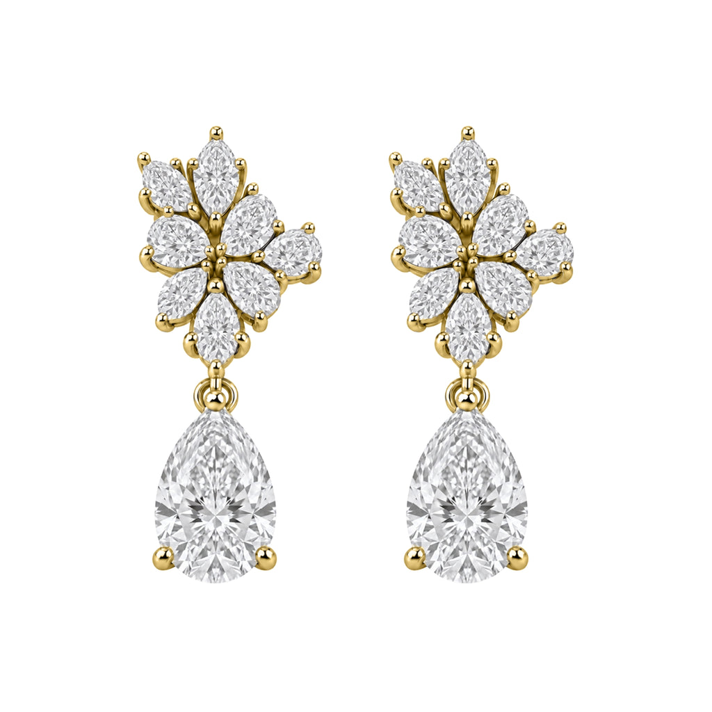 5 ctw Pear-Marquise Drop Earrings