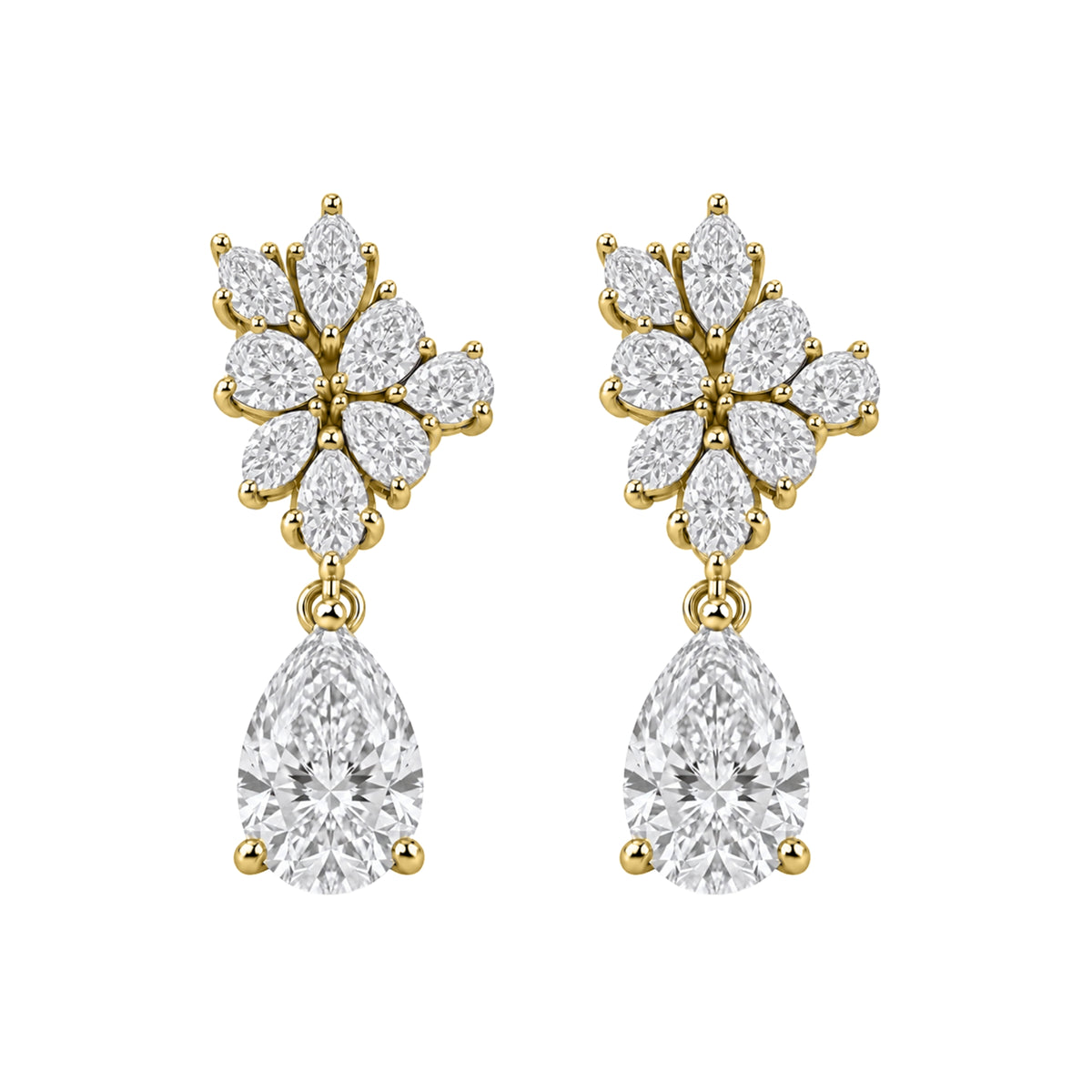 5 ctw Pear-Marquise Drop Earrings