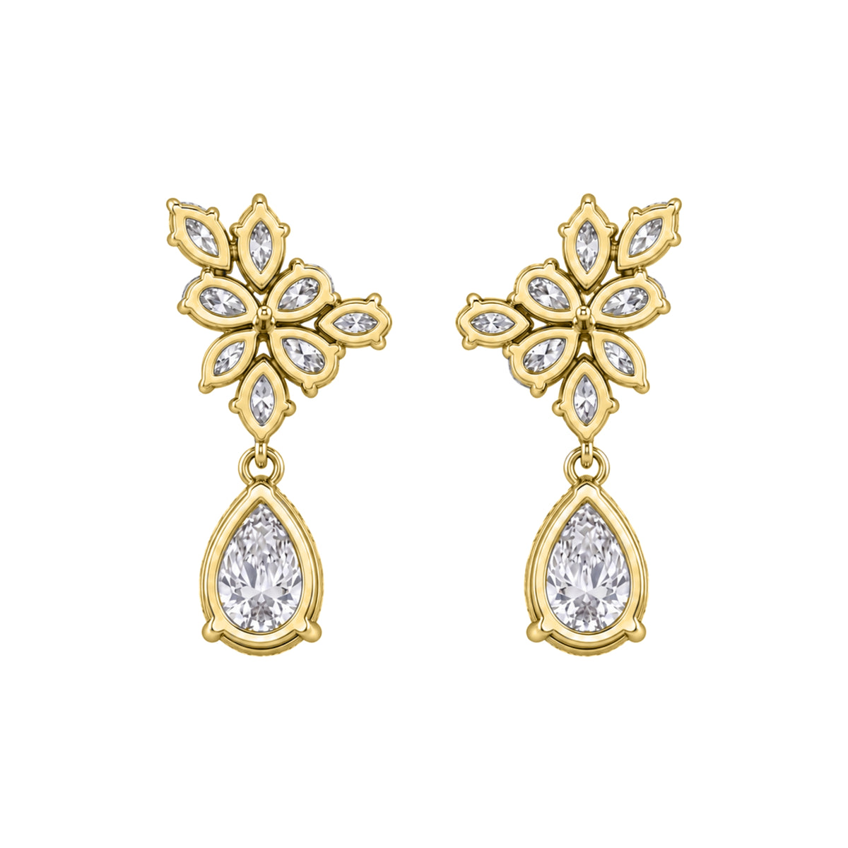 5 ctw Pear-Marquise Drop Earrings
