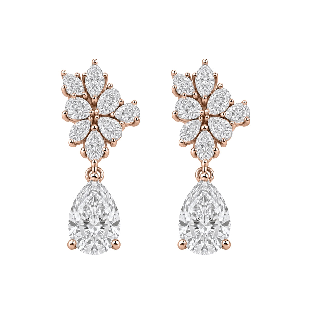 5 ctw Pear-Marquise Drop Earrings