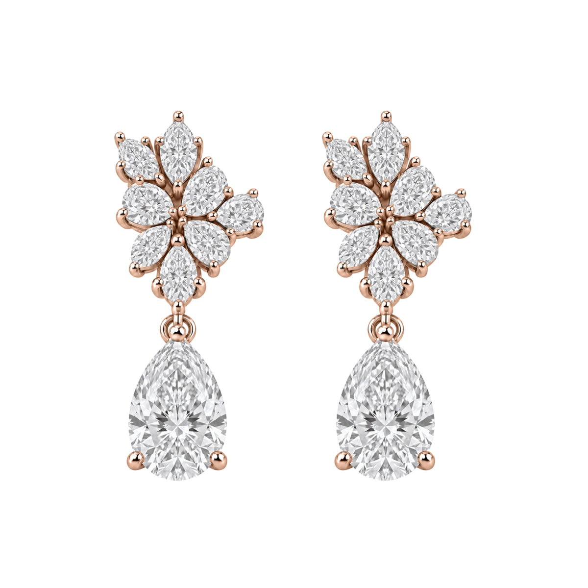 5 ctw Pear-Marquise Drop Earrings