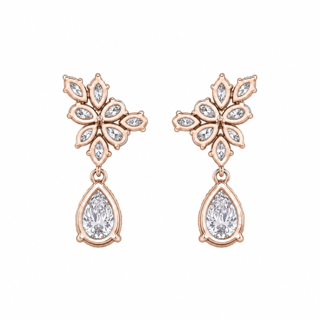 5 ctw Pear-Marquise Drop Earrings