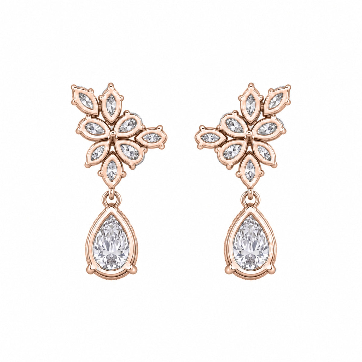 5 ctw Pear-Marquise Drop Earrings