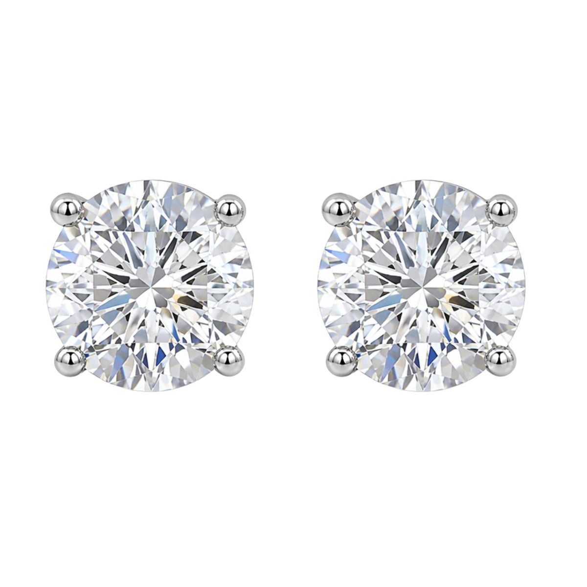 Diamonair Solitaire 4 Prong Earrings Set - Lab Grown Diamond 14K Gold Solitaire 4 Prong Earrings
