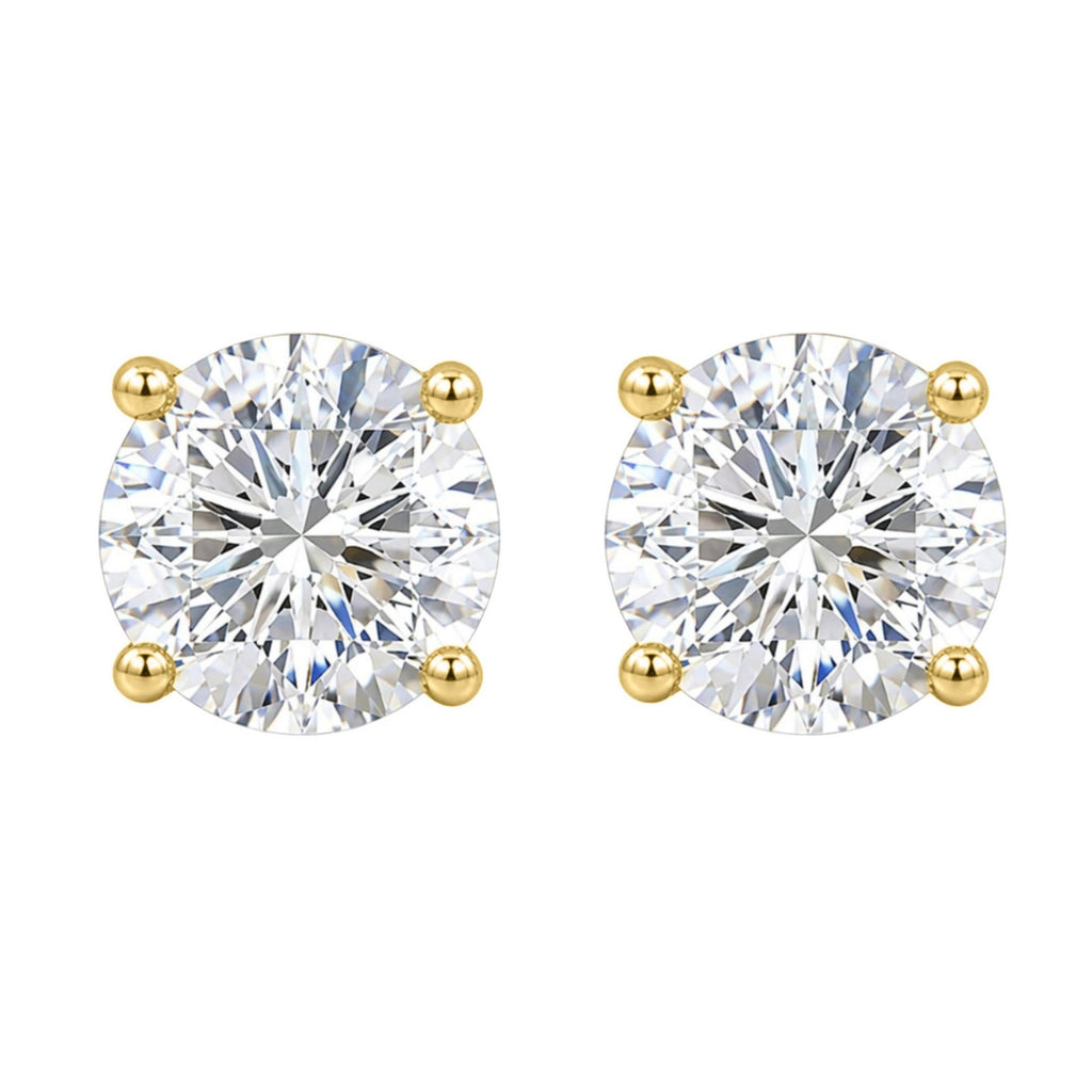 Diamonair Solitaire 4 Prong Earrings Set - Lab Grown Diamond 14K Gold Solitaire 4 Prong Earrings