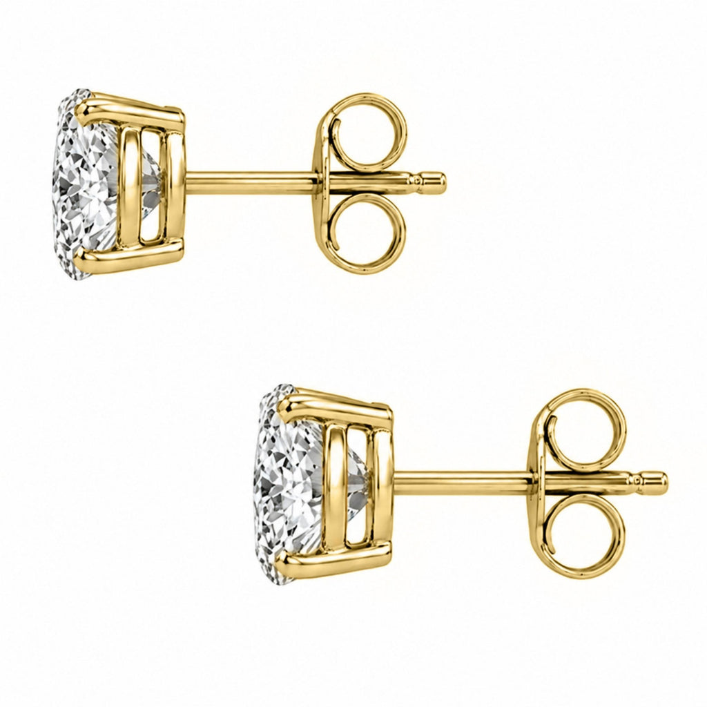 Diamonair Solitaire 4 Prong Earrings Set - Lab Grown Diamond 14K Gold Solitaire 4 Prong Earrings