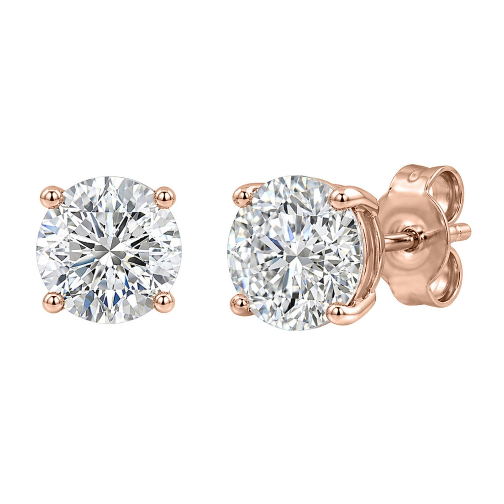 Diamonair Solitaire 4 Prong Earrings Set - Lab Grown Diamond 14K Gold Solitaire 4 Prong Earrings