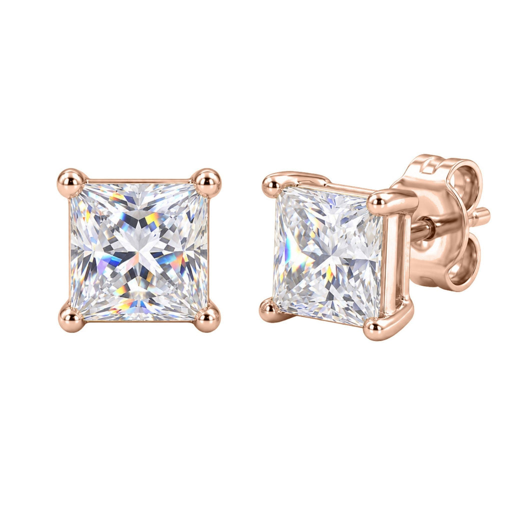 Diamonair Solitaire 4 Prong Earrings Set - Lab Grown Diamond 14K Gold Solitaire 4 Prong Earrings