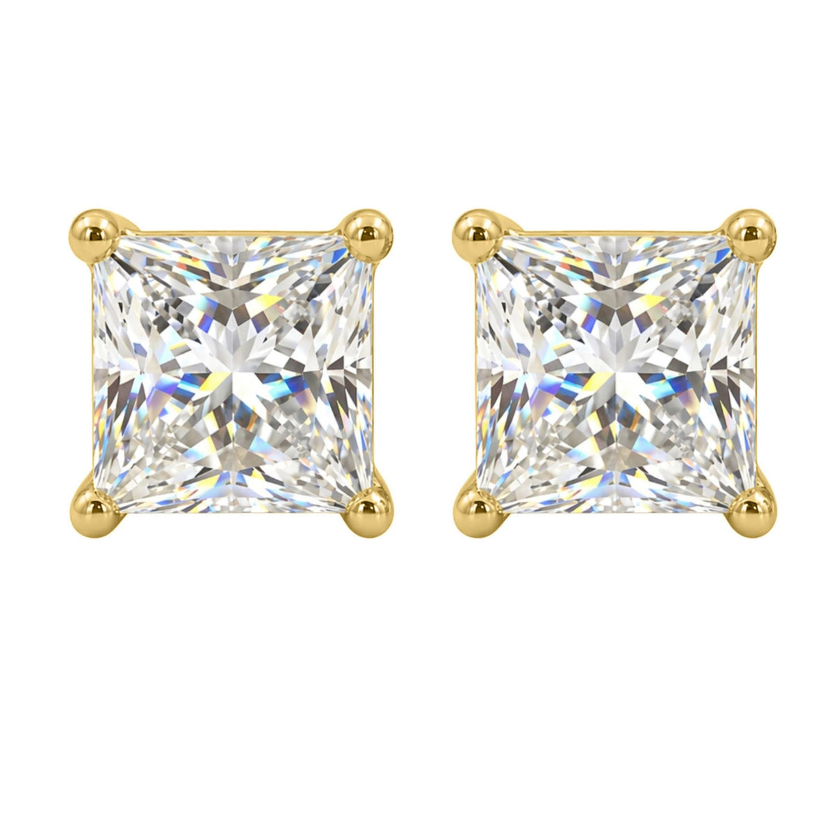 Diamonair Solitaire 4 Prong Earrings Set - Lab Grown Diamond 14K Gold Solitaire 4 Prong Earrings