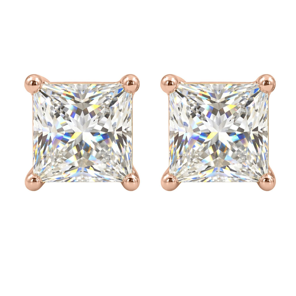 Diamonair Solitaire 4 Prong Earrings Set - Lab Grown Diamond 14K Gold Solitaire 4 Prong Earrings
