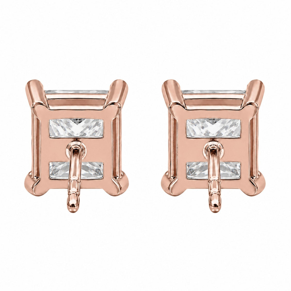 Diamonair Solitaire 4 Prong Earrings Set - Lab Grown Diamond 14K Gold Solitaire 4 Prong Earrings