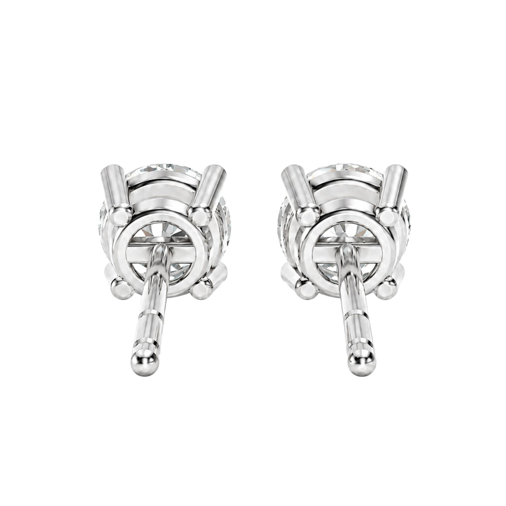 7.00 - 12.00 Carat T.W. Round-cut Lab Grown Diamond (F/VS+) Stud Earrings with Double Notch Post & Screwback