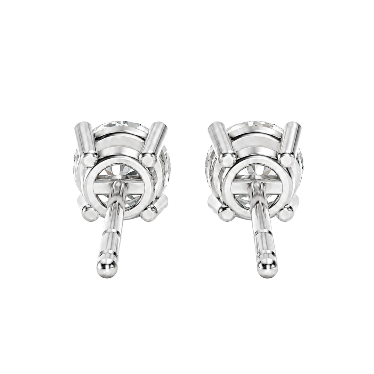 7.00 - 12.00 Carat T.W. Round-cut Lab Grown Diamond (F/VS+) Stud Earrings with Double Notch Post & Screwback