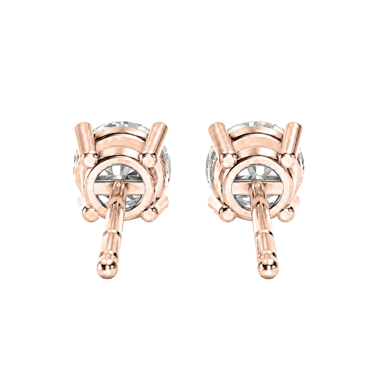 7.00 - 12.00 Carat T.W. Round-cut Lab Grown Diamond (F/VS+) Stud Earrings with Double Notch Post & Screwback