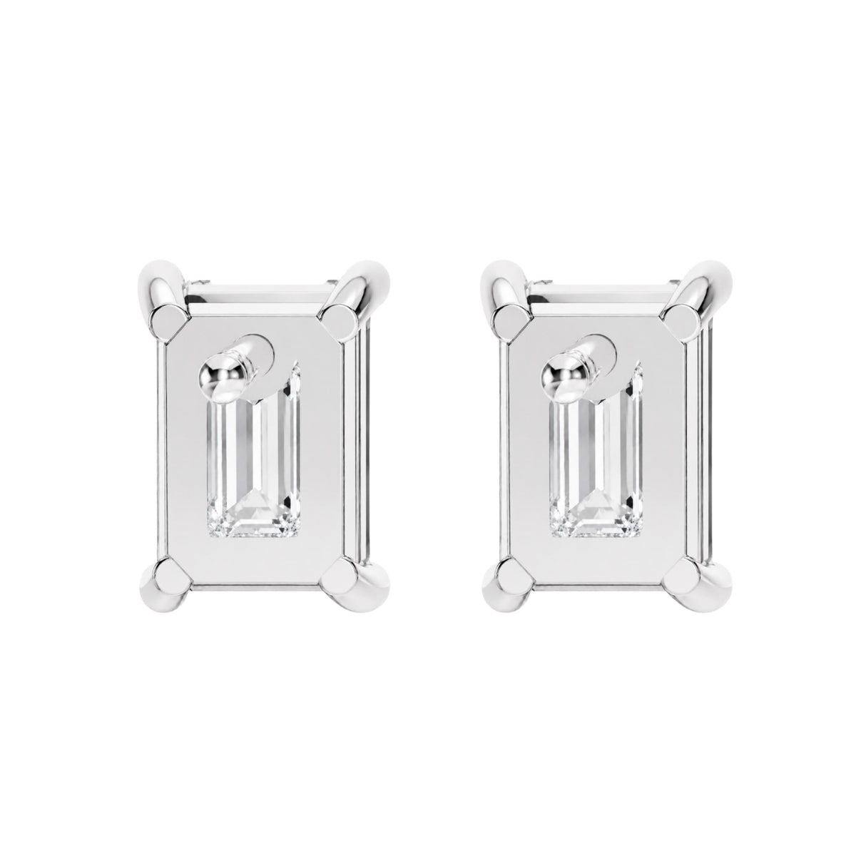 Diamonair Solitaire 4 Prong Earrings Set - Lab Grown Diamond 14K Gold Solitaire 4 Prong Earrings