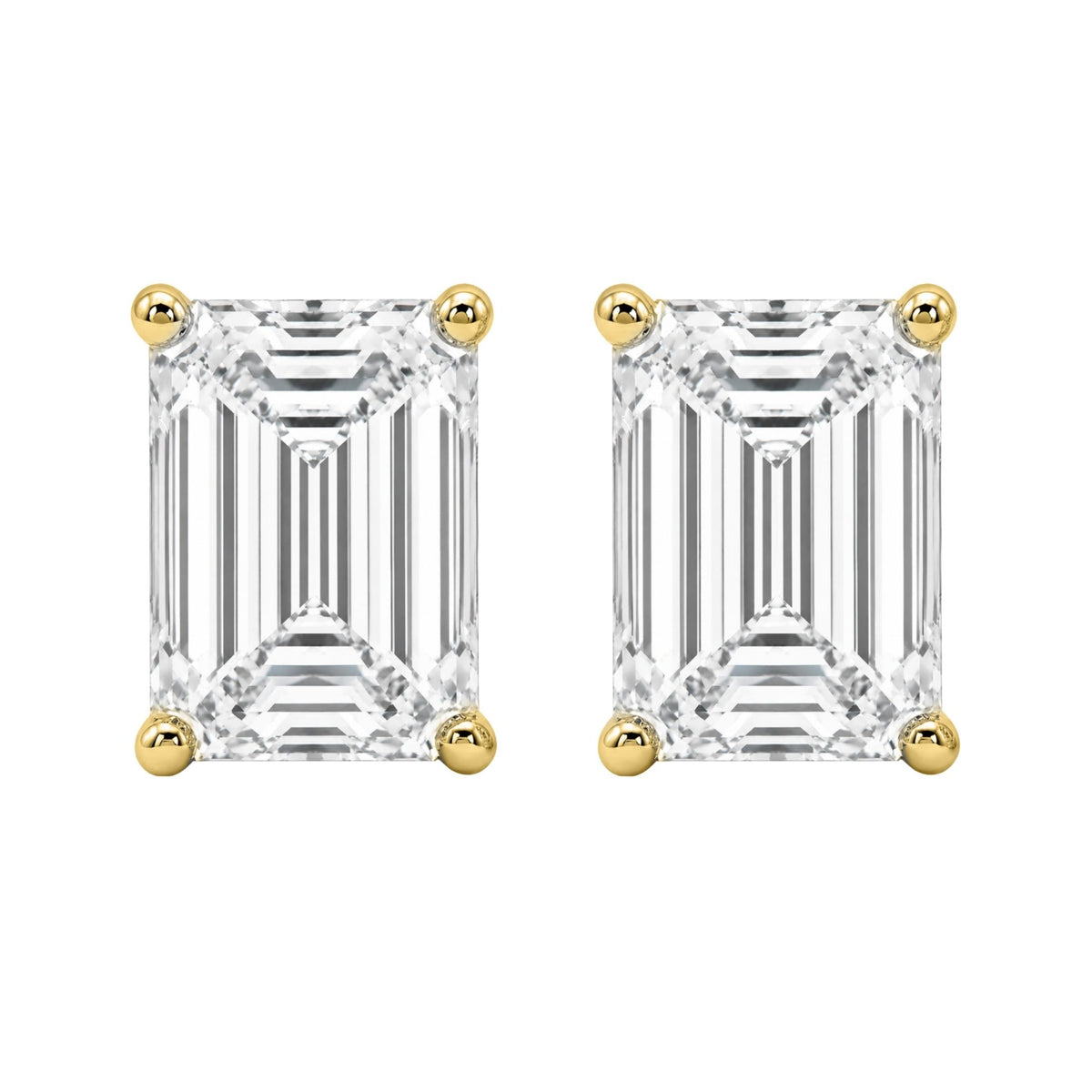 Diamonair Solitaire 4 Prong Earrings Set - Lab Grown Diamond 14K Gold Solitaire 4 Prong Earrings