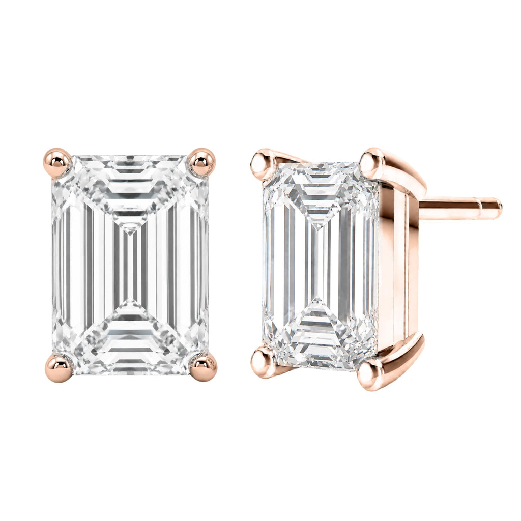 Diamonair Solitaire 4 Prong Earrings Set - Lab Grown Diamond 14K Gold Solitaire 4 Prong Earrings