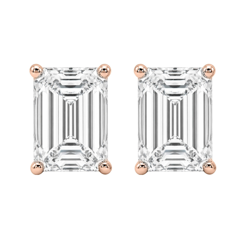 Diamonair Solitaire 4 Prong Earrings Set - Lab Grown Diamond 14K Gold Solitaire 4 Prong Earrings