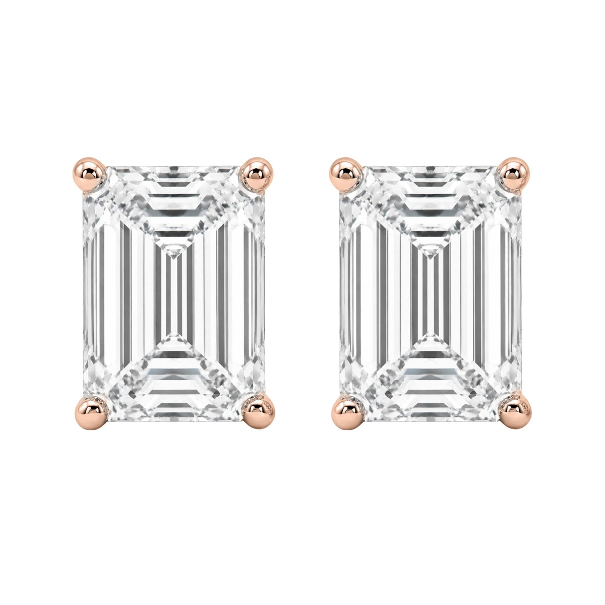 Diamonair Solitaire 4 Prong Earrings Set - Lab Grown Diamond 14K Gold Solitaire 4 Prong Earrings