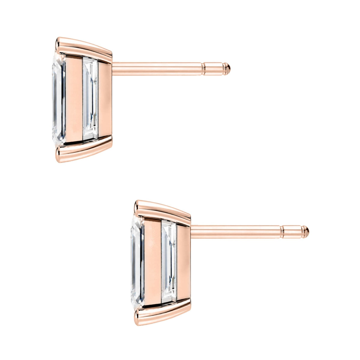 Diamonair Solitaire 4 Prong Earrings Set - Lab Grown Diamond 14K Gold Solitaire 4 Prong Earrings