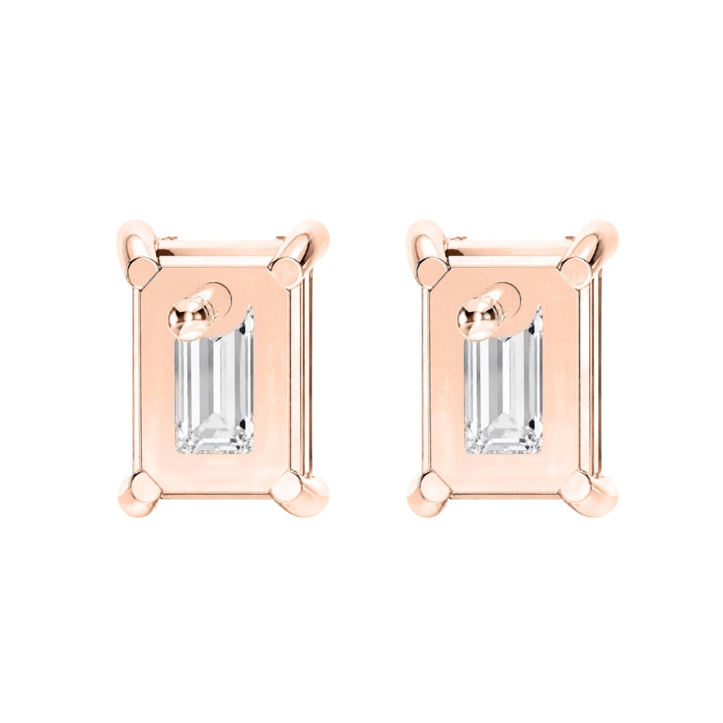 Diamonair Solitaire 4 Prong Earrings Set - Lab Grown Diamond 14K Gold Solitaire 4 Prong Earrings