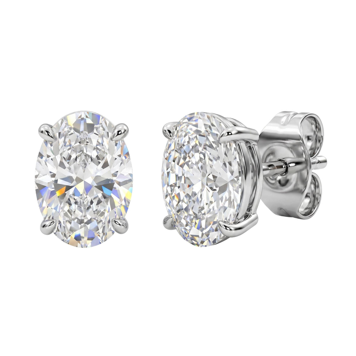 Diamonair Solitaire 4 Prong Earrings Set - Lab Grown Diamond 14K Gold Solitaire 4 Prong Earrings
