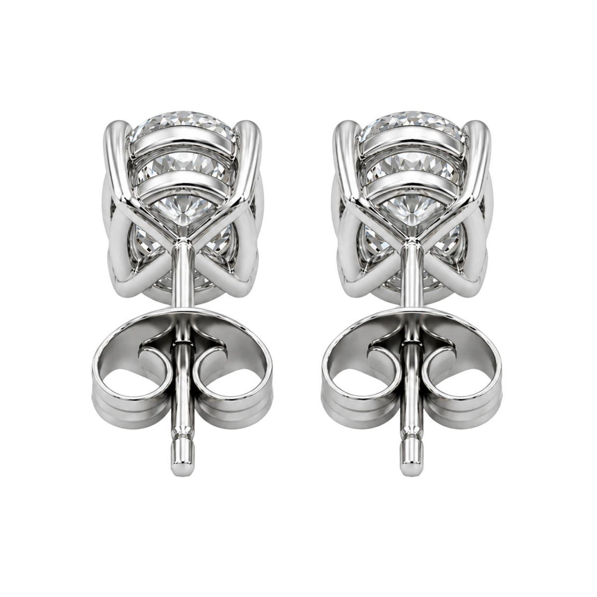 Diamonair Solitaire 4 Prong Earrings Set - Lab Grown Diamond 14K Gold Solitaire 4 Prong Earrings