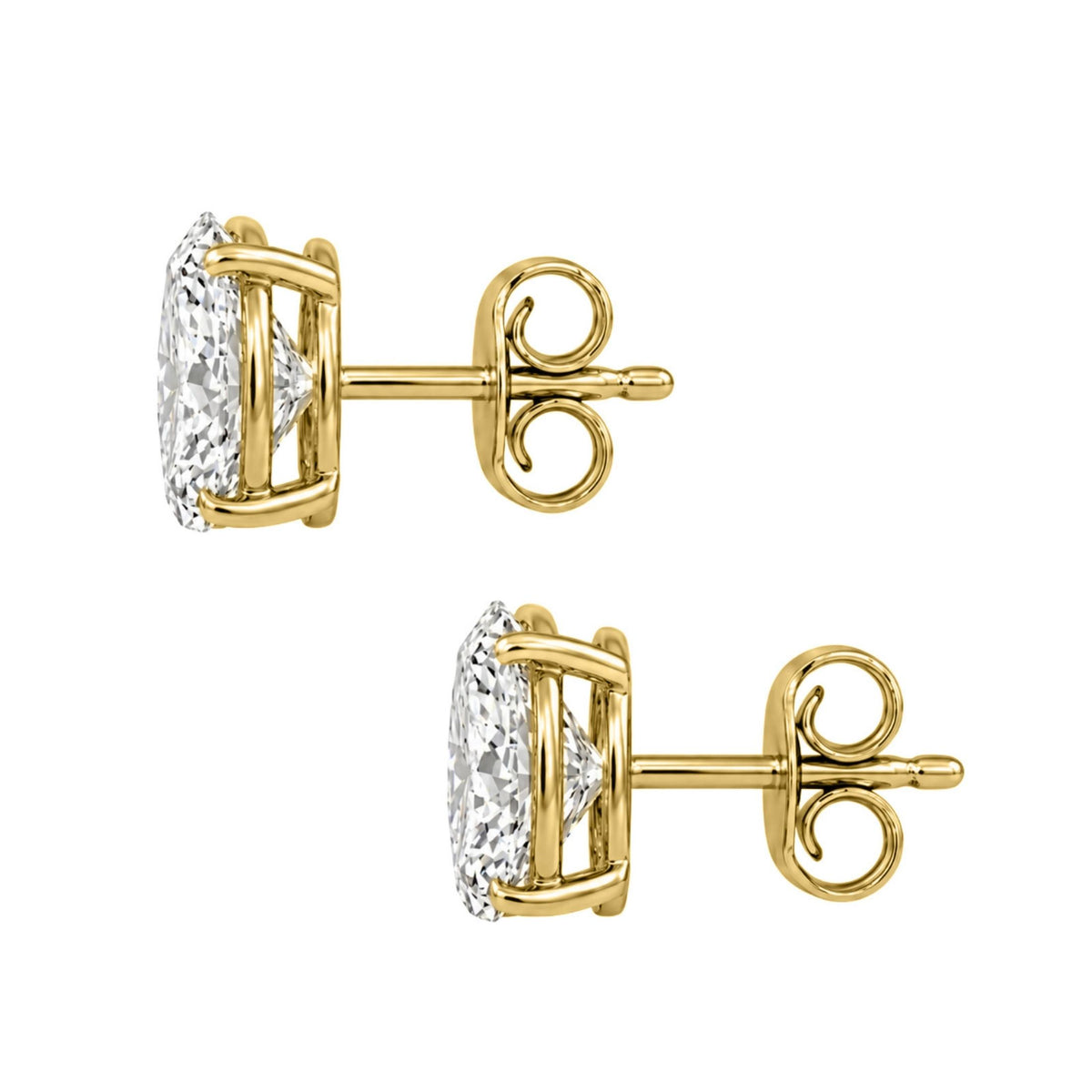 Diamonair Solitaire 4 Prong Earrings Set - Lab Grown Diamond 14K Gold Solitaire 4 Prong Earrings