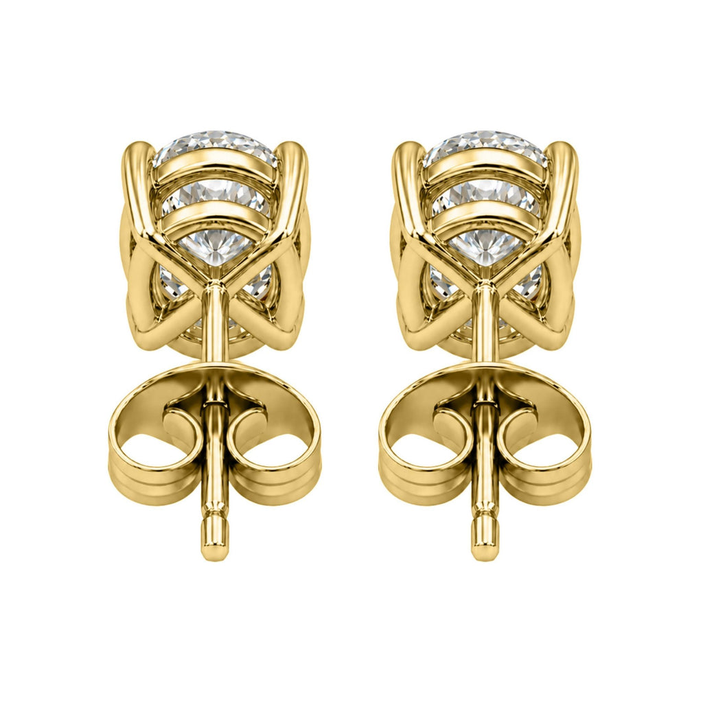 Diamonair Solitaire 4 Prong Earrings Set - Lab Grown Diamond 14K Gold Solitaire 4 Prong Earrings