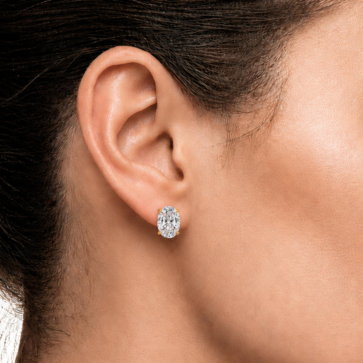 Diamonair Solitaire 4 Prong Earrings Set - Lab Grown Diamond 14K Gold Solitaire 4 Prong Earrings