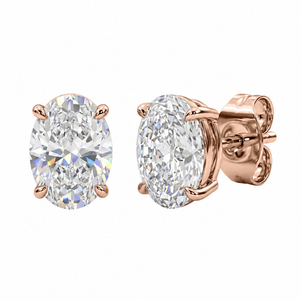 Diamonair Solitaire 4 Prong Earrings Set - Lab Grown Diamond 14K Gold Solitaire 4 Prong Earrings