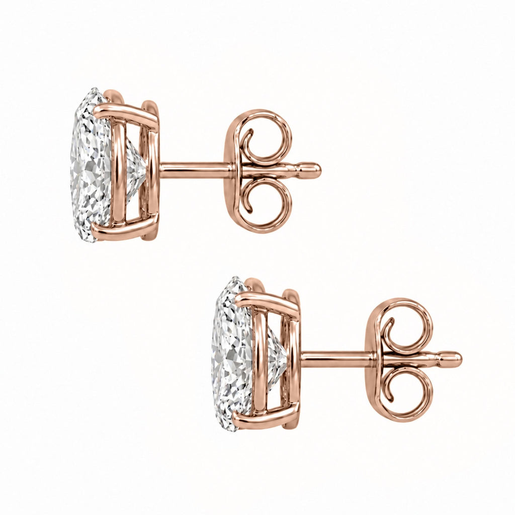 Diamonair Solitaire 4 Prong Earrings Set - Lab Grown Diamond 14K Gold Solitaire 4 Prong Earrings