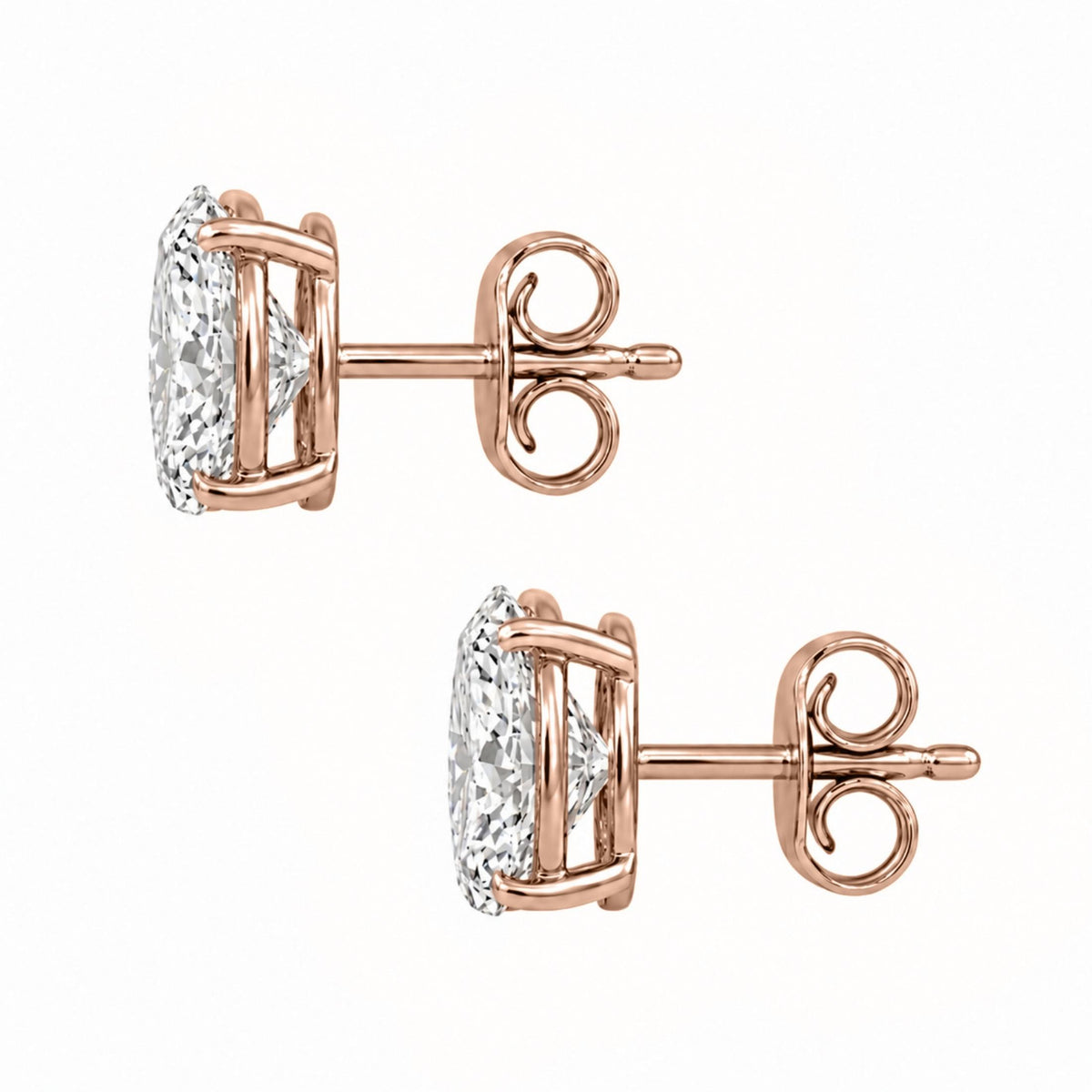 Diamonair Solitaire 4 Prong Earrings Set - Lab Grown Diamond 14K Gold Solitaire 4 Prong Earrings