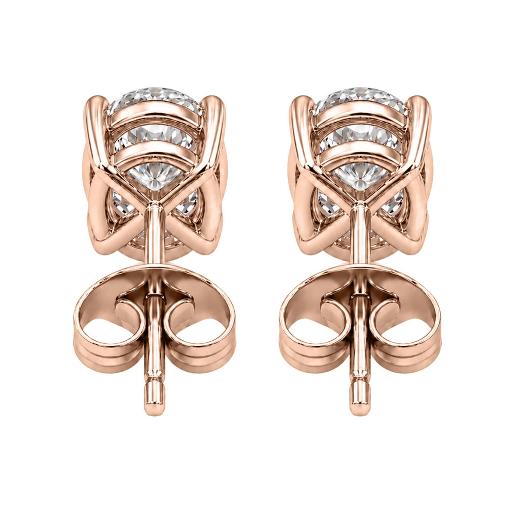 Diamonair Solitaire 4 Prong Earrings Set - Lab Grown Diamond 14K Gold Solitaire 4 Prong Earrings
