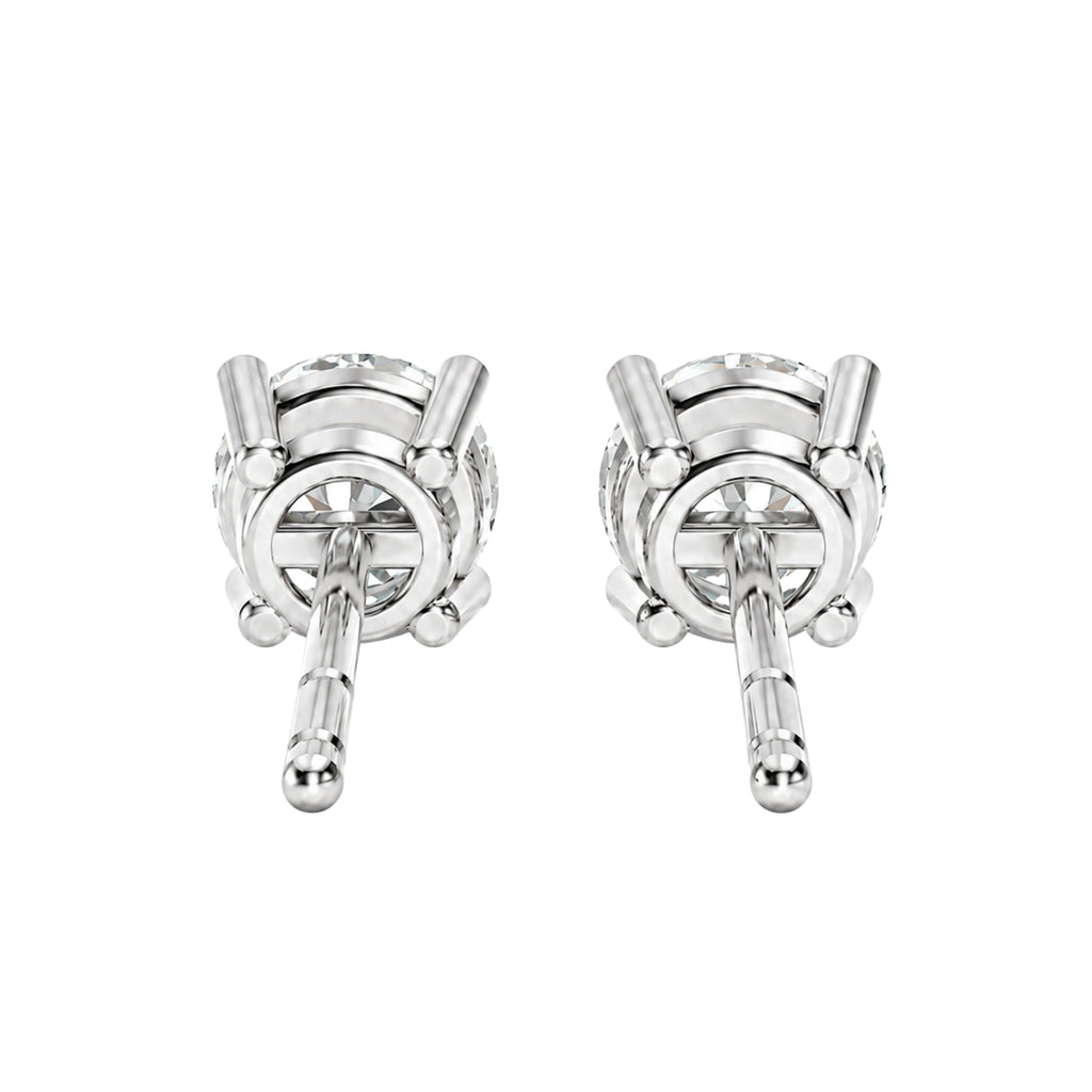 Diamonair Lab Grown Diamond (F/VS+) 0.25 carat Round cut Sterling Silver Stud Earrings