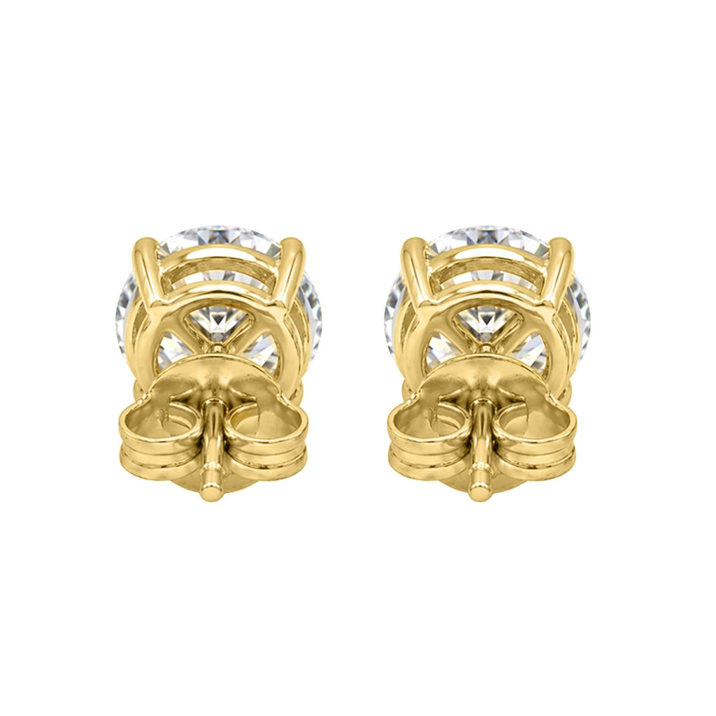 Diamonair Lab Grown Diamond (F/VS+) 0.25 carat Round cut Gold over Silver Stud Earrings