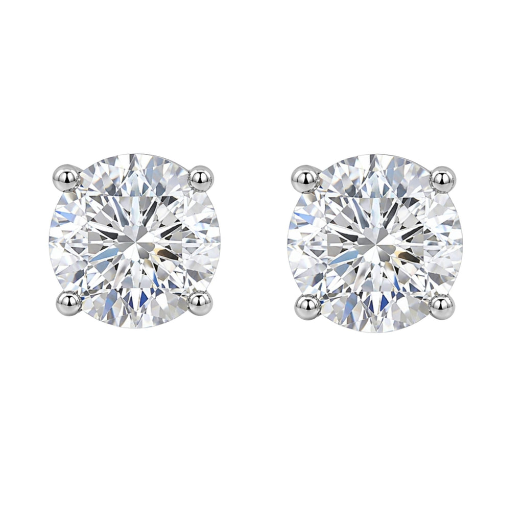 Diamonair 4 Prong Stud Earings Set - Lab Grown Diamond Sterling Silver Stud Earrings