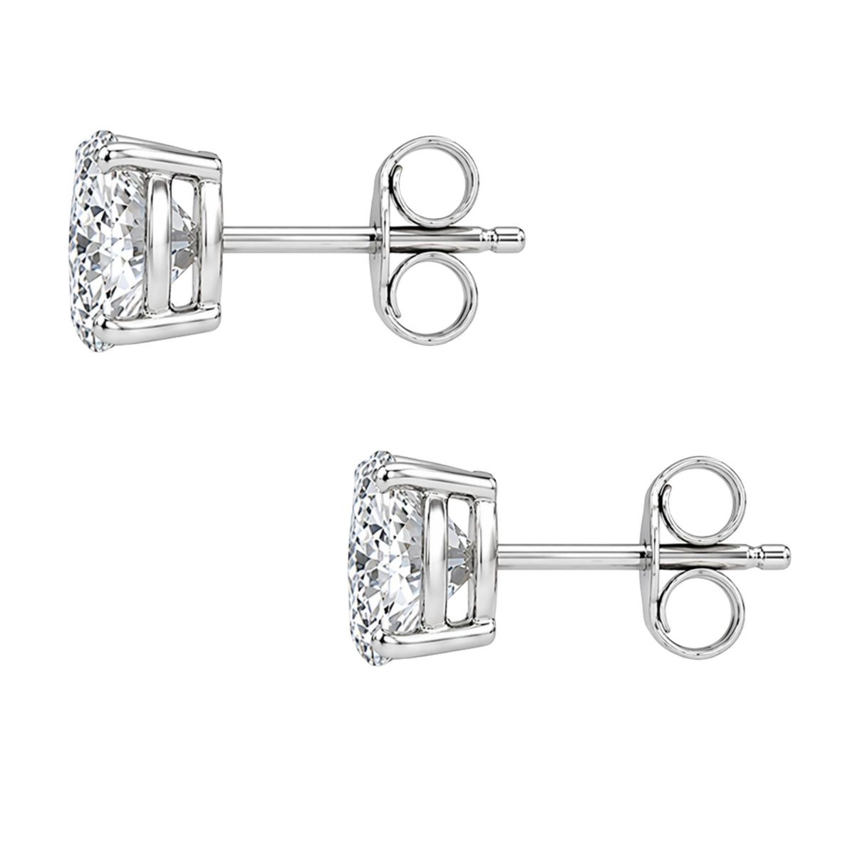 Diamonair 4 Prong Stud Earings Set - Lab Grown Diamond Sterling Silver Stud Earrings