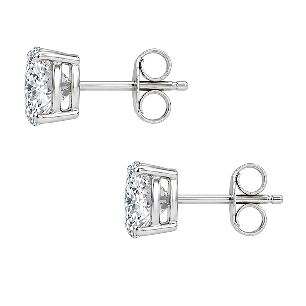 Diamonair Lab Grown Diamond (F/VS+) 0.75 carat Round cut Sterling Silver Stud Earrings
