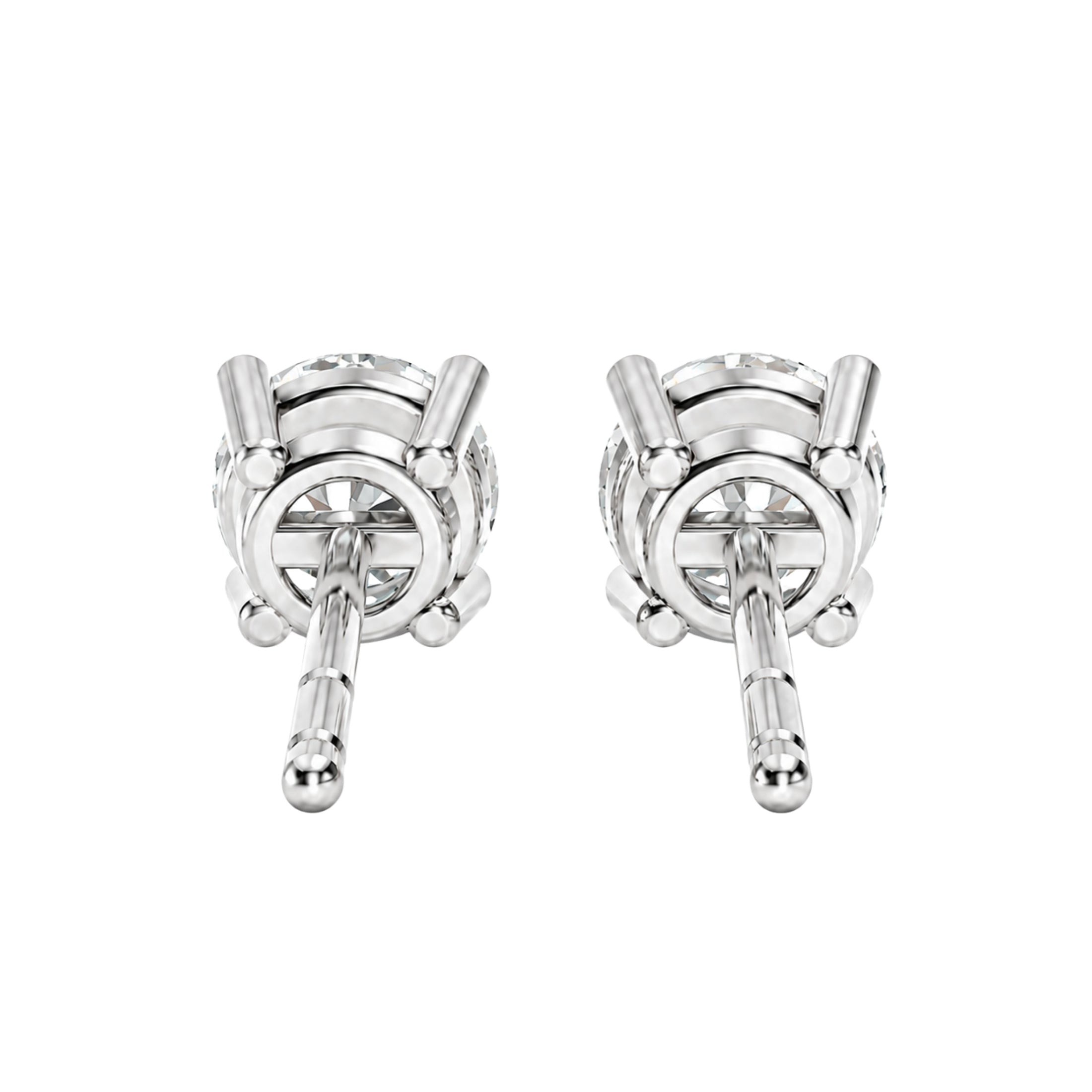 Diamonair Lab Grown Diamond (F/VS+) 0.75 carat Round cut Sterling Silver Stud Earrings