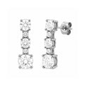 Diamonair Lab Grown Diamond (F/VS+) 1.00 carat Round cut Sterling Silver Drop Earrings - Sterling Silver | Gold over Silver