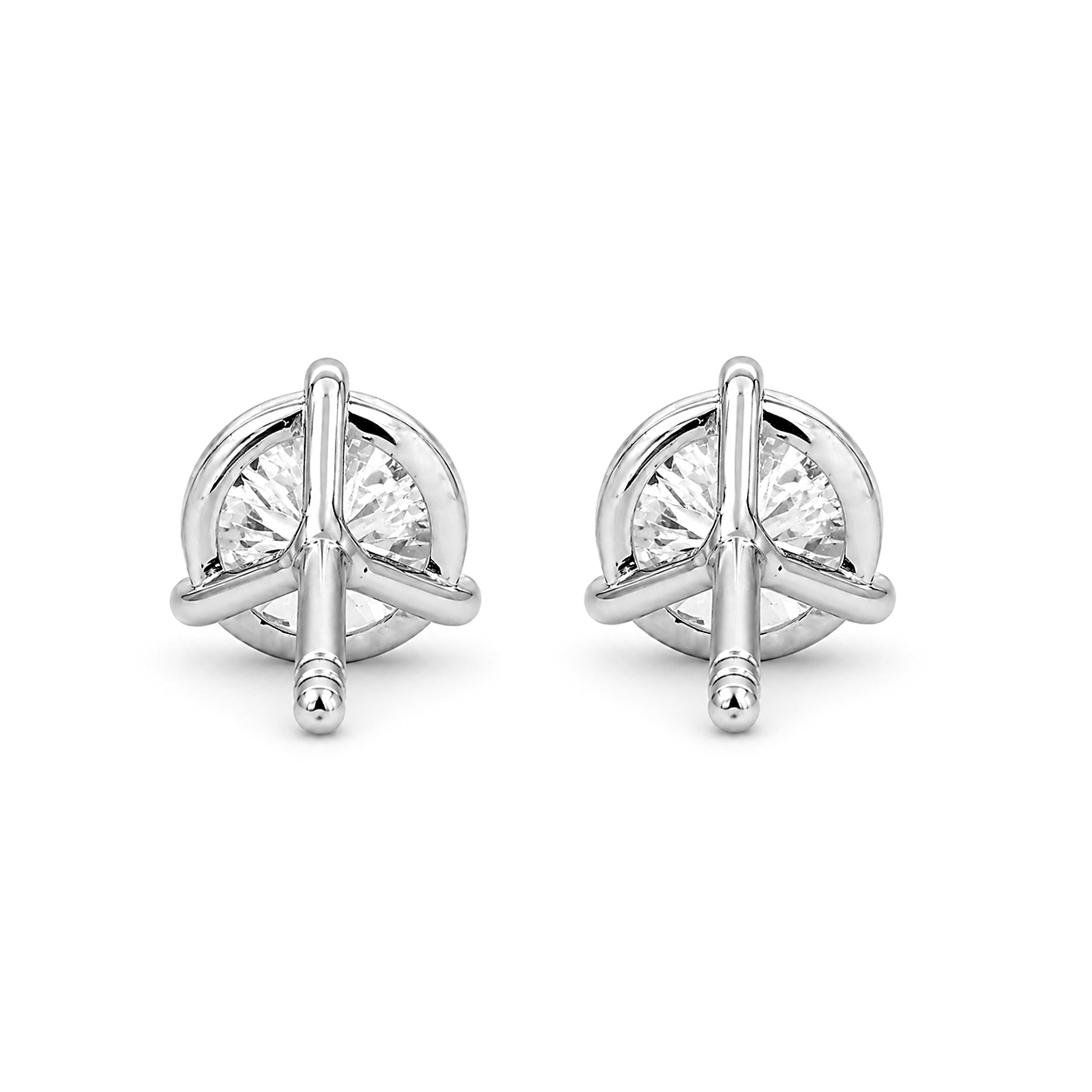 Diamonair Lab-Grown Diamond Earrings for Women | Sterling Silver | Emerald Cut | Prong, Push Back | F Color, VS+ Clarity | 1.00 Total Carat Weight | Anniversary, Wedding, Birthday Gift