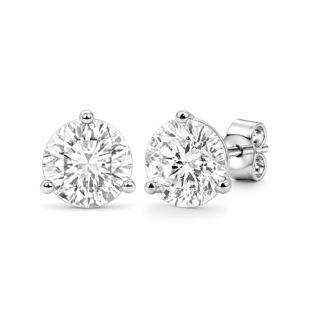 Diamonair Lab-Grown Diamond Earrings for Women | Sterling Silver | Emerald Cut | Prong, Push Back | F Color, VS+ Clarity | 1.00 Total Carat Weight | Anniversary, Wedding, Birthday Gift