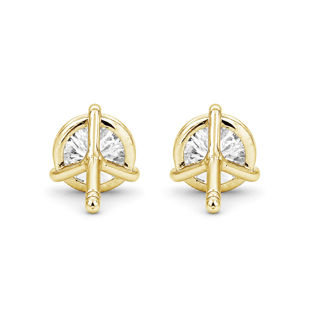 Diamonair Lab-Grown Diamond Earrings for Women | Gold over Silver | Emerald Cut | Prong, Push Back | F Color, VS+ Clarity | 2.00 Total Carat Weight | Anniversary, Wedding, Birthday Gift