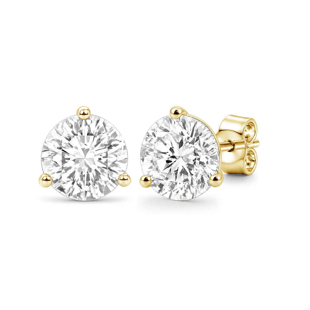 Diamonair Lab-Grown Diamond Earrings for Women | Gold over Silver | Emerald Cut | Prong, Push Back | F Color, VS+ Clarity | 2.00 Total Carat Weight | Anniversary, Wedding, Birthday Gift