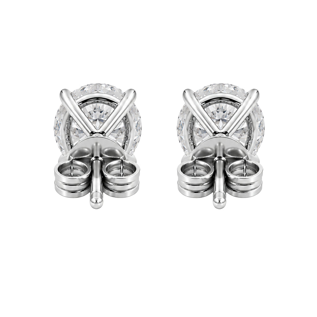Diamonair Lab Grown Diamond (F/VS+) 1.00 carat Round cut Sterling Silver Stud Earrings - Sterling Silver
