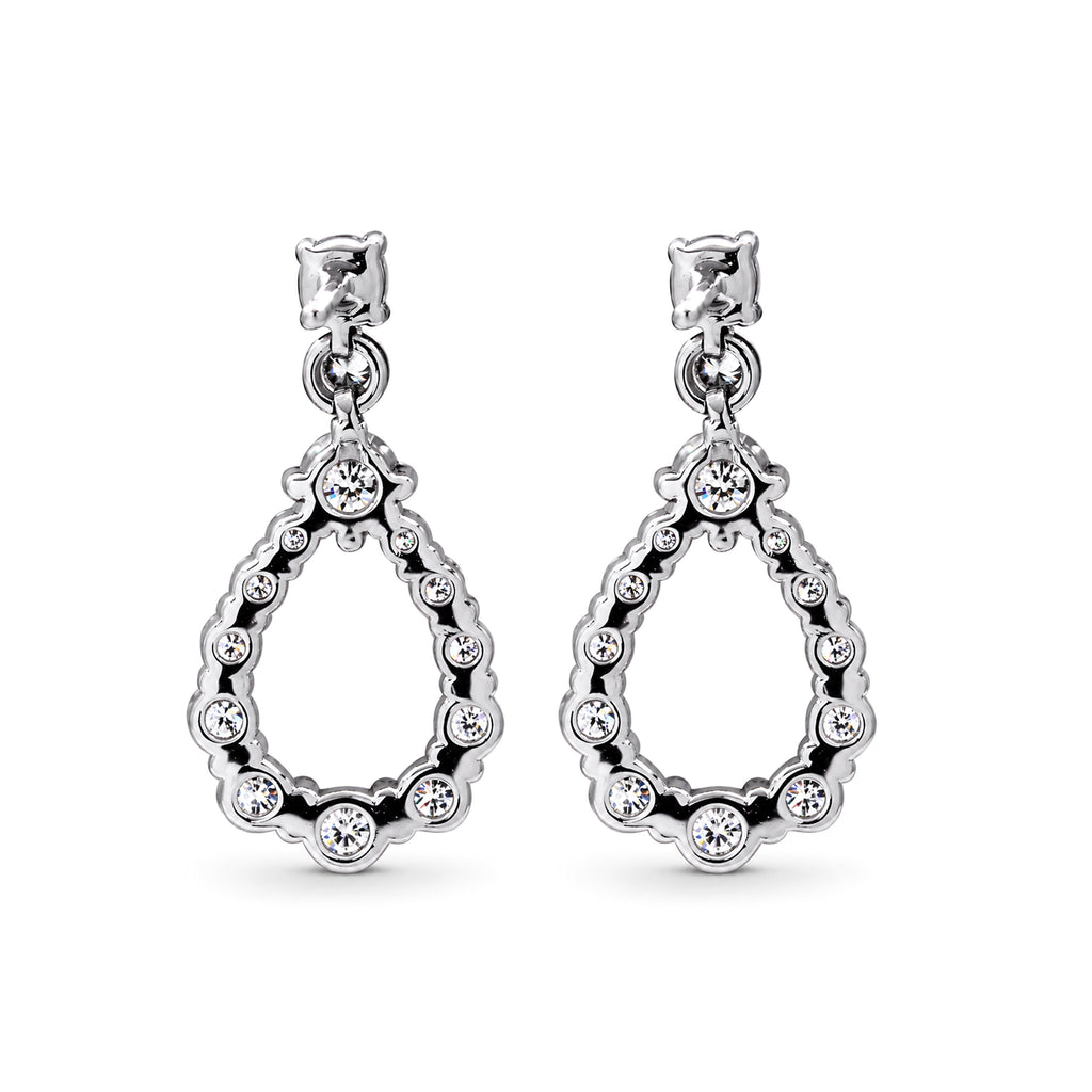 Diamonair Lab Grown Diamond (F/VS+) 2.00 carat Round cut Sterling Silver Dangle Earrings - Sterling Silver | Gold over Silver